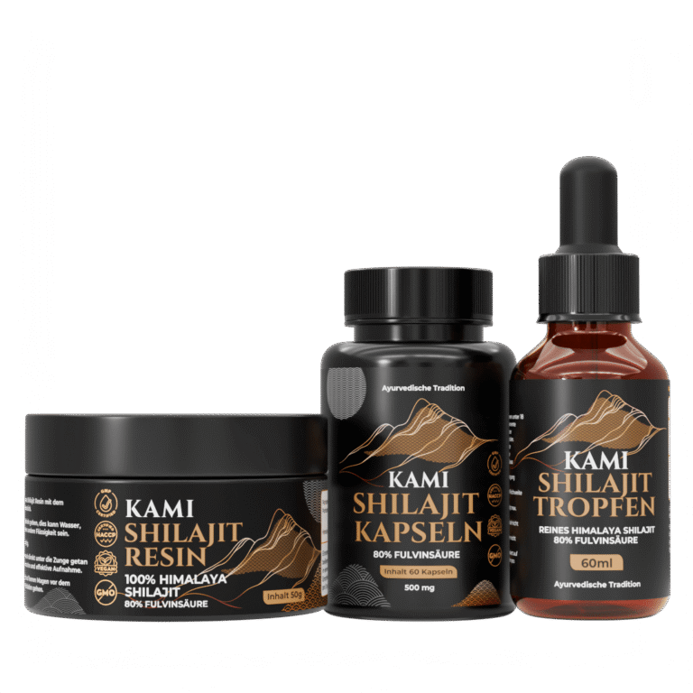 Kami Shilajit Resin Kapseln Tropfen Set