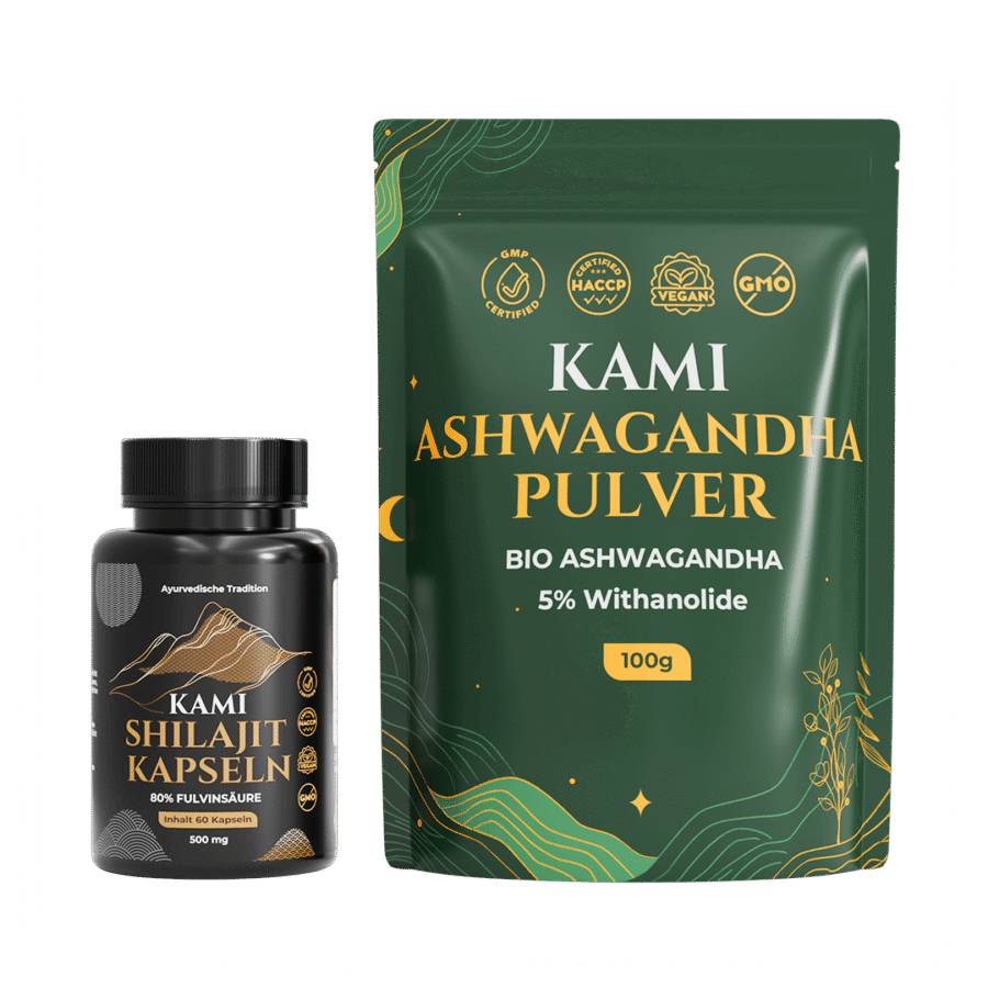 Kami Ashwagandha Pulver + Shilajit Kapseln Set